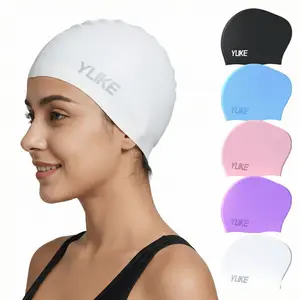 1 PC Silicone Swim Cap for Women and Men Highly Elastic Waterproof Swimming Hat for Long and Short Hair Pool Essentials