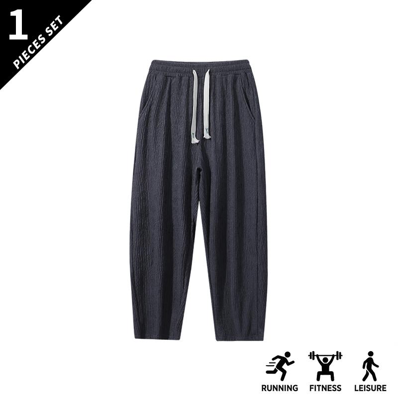 3-pack men’s fashion loose casual pants; all-season straight-leg wide-leg trousers; corduroy fabric with elastic waistband and drawstring sports casual pants; solid-color men’s pants suitable for everyday casual wear, sports, and outdoor activities; ideal