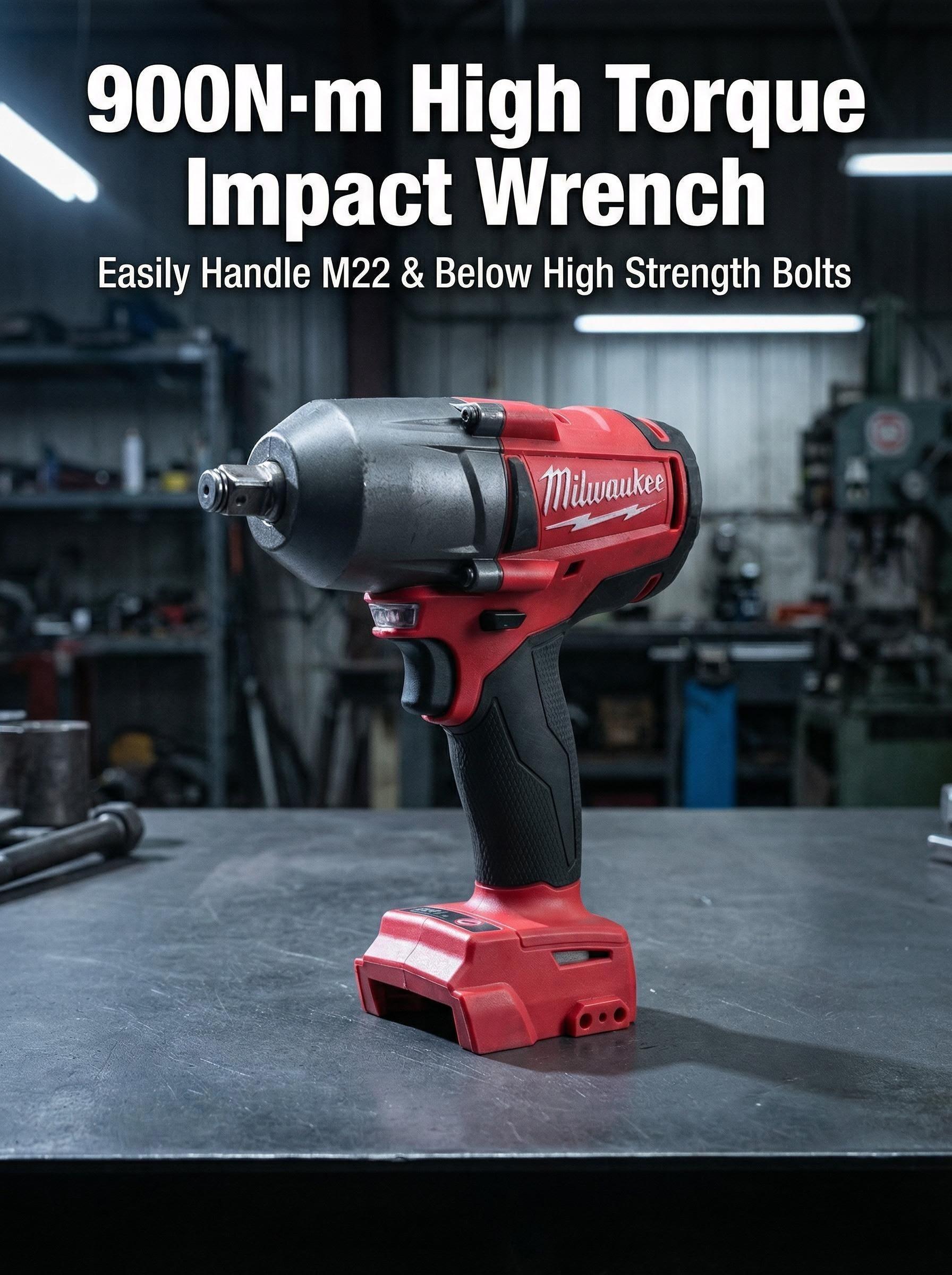 Milwaukee 18V  Wrench Industrial Automotive Use M18 Lithium Replacement Battery Pack chrome sockets and impacts