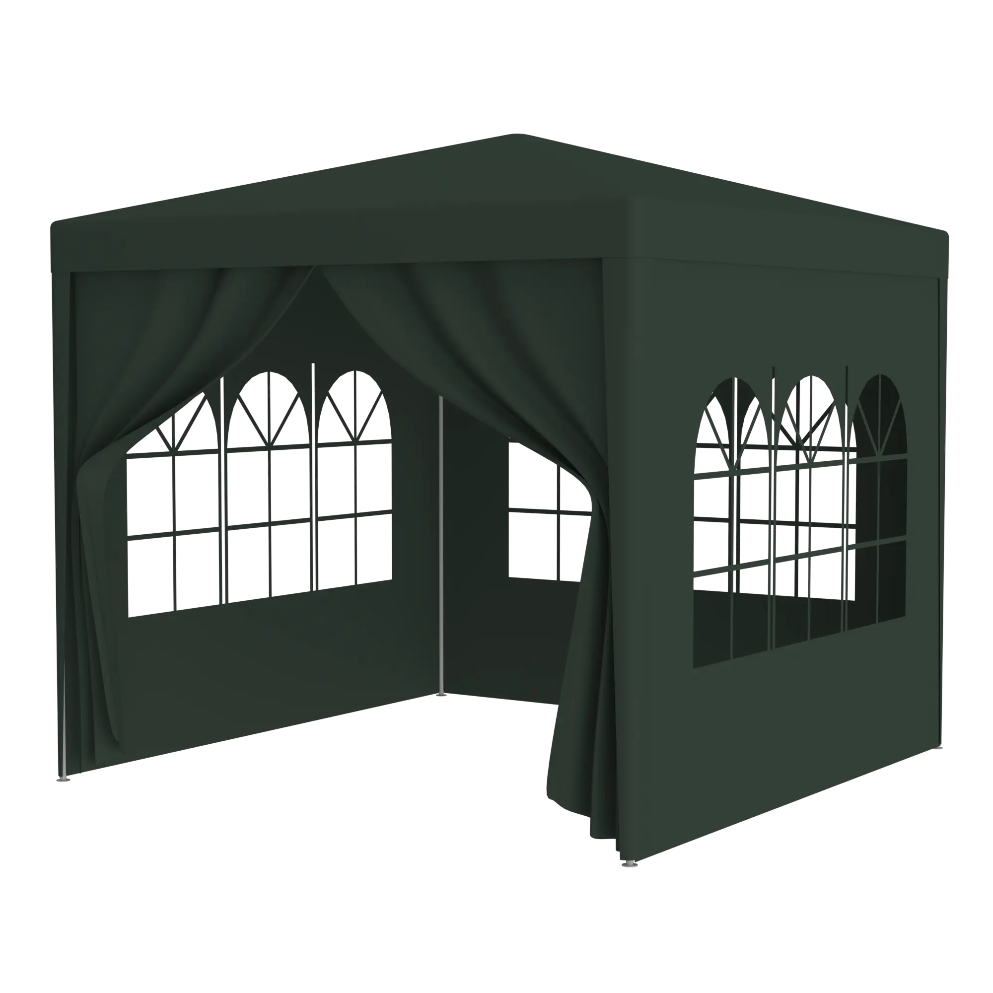 10'x10' Party Tent Outdoor Heavy Duty Gazebo Wedding Canopy + 4 Removable Walls ,Green