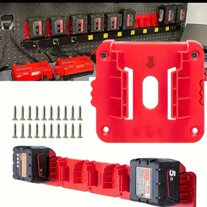 Milwaukee-Dewalt-Ryobi docking station - 5 Pack battery mounts - premium plastic holder - space saving - Easy access