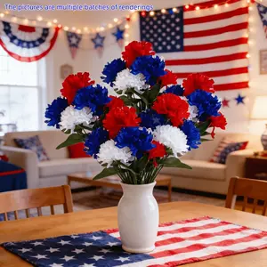 2Bundles Patriotic Artificial Lilac Flowers – Red, White & Blue – Perfect for Home Decor, Memorial Day, Day of the Dead, Ramadan, Party Table Centerpiece – Indoor/Outdoor – Great for Veterans Day & Holiday Decoration – No Fade
