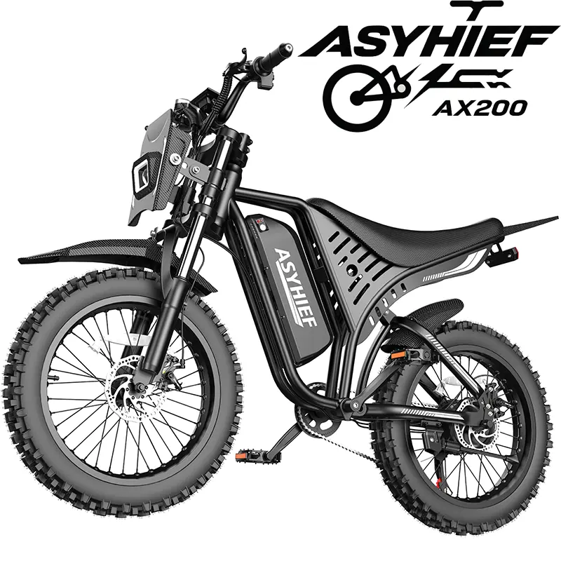 ASYHIEF AX200 Adult Electric Bike, 3500W Peak,35MPH Max Speed, 48V 15.6AH UL2849 Removable Battery,17"×3 Knobby Spoke All-Terrain Tires,LCD Screen & NFC Keyless Unlock,Full HydraulicSuspension Dual Disc Brakes,for Mountain,Desert,Beach,Snow & City Commute