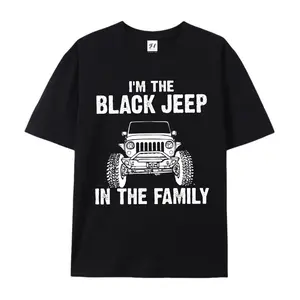 Men's "Black Jeep In The Family" Funny T-Shirt - Classic Cotton Graphic Tee, Casual Off-Road Humor Top, Best Jeep Lover Gifts