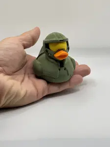 Mini Spartan Commander Duck – 3D Printed Hard Plastic – Military Armor Plastic Duck – Master Crafted Chief-Inspired Desk Toy – 2.5" Collectible Gift