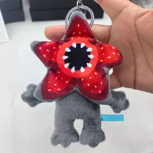 Cute Spooky Flower Demon Monster Plush Keychain Creepy Kawaii Clip for Backpack & Keys Adorable Horror Design