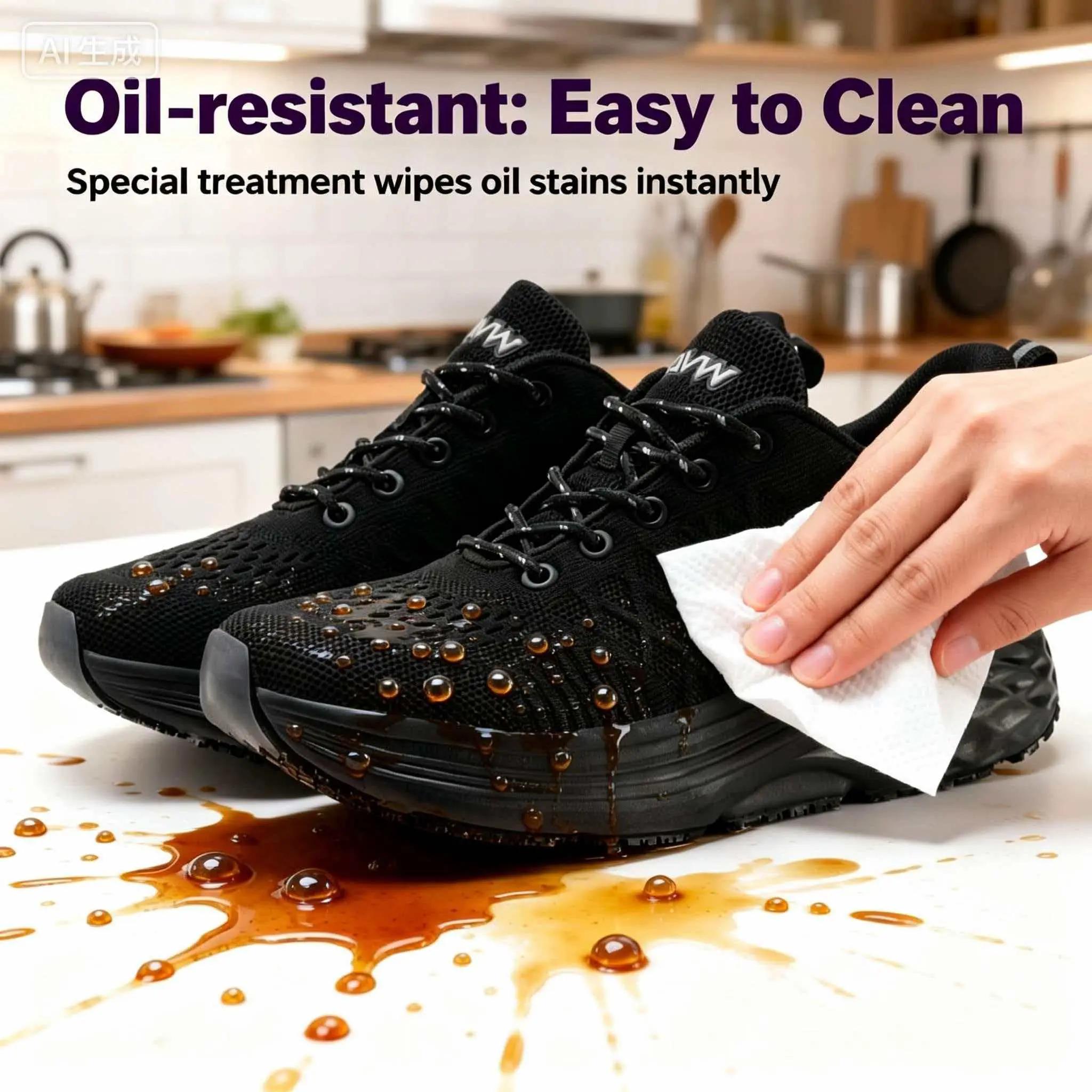 Women's Closed Waterproof Non-Slip Casual Trainers - Water Resistant Casual Trainers for Kitchen Chef Use, Athletic Walking Shoes Runner Runner Runner Footwear Footwear Sneaker Training Training ChefShoes，KitchenClogs，ChefClogs，NonSlipShoes，KitchenShoes，