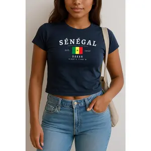 [Sale Up To 40%] Senegal Baby Tee, République du Sénégal Y2K Top, Vintage Dakar Flag Shirt, West African Tee