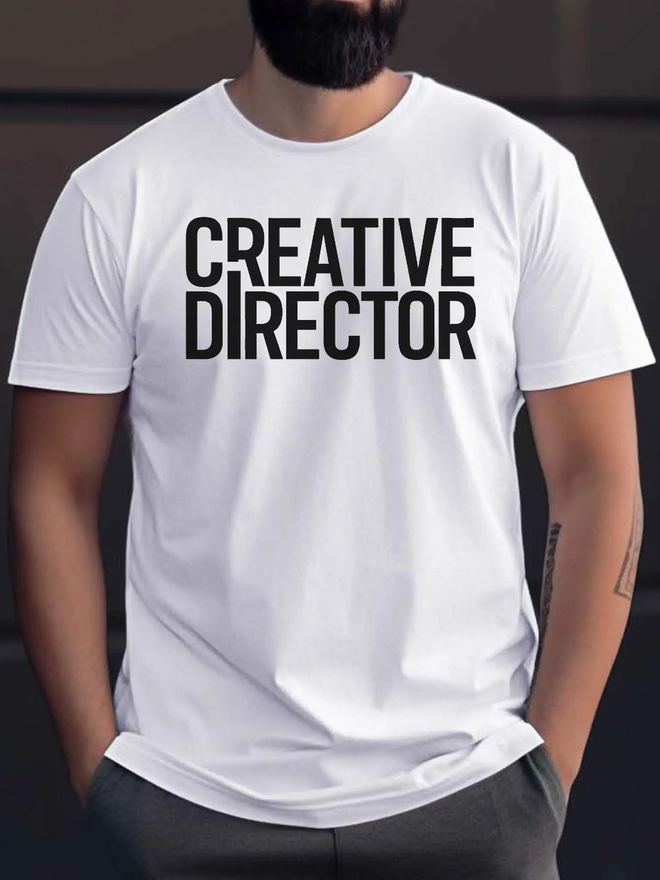 Men'S Creative Director Graphic T-Shirt - Bold Bla unisex soft cotton short sleeve t shirt, vintage graphic casual tee for men women teens, perfect birthday holiday gift for camping travel gym daily street  wear