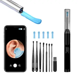 1PC Earwax Removal Tool Kit with 5 Replaceable Soft Tips - USB Rechargeable, Visual Ear Cleaner for iOS and Android Devices, Includes Cleaning Kit and Storage Case, Ear Care Device | Earwax Removal