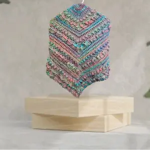 Handmade crochet triangular scarf, shawl, wrap. Multicolor with beautiful textures detail. Gifts for her. Valentine's day, birthday, or mother's day gift.