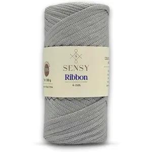 Premium 4mm - 109 Yards 100% Polypropylene Macrame Ribbon, Crochet Bag Cord, Thread for Knitter (Silver)