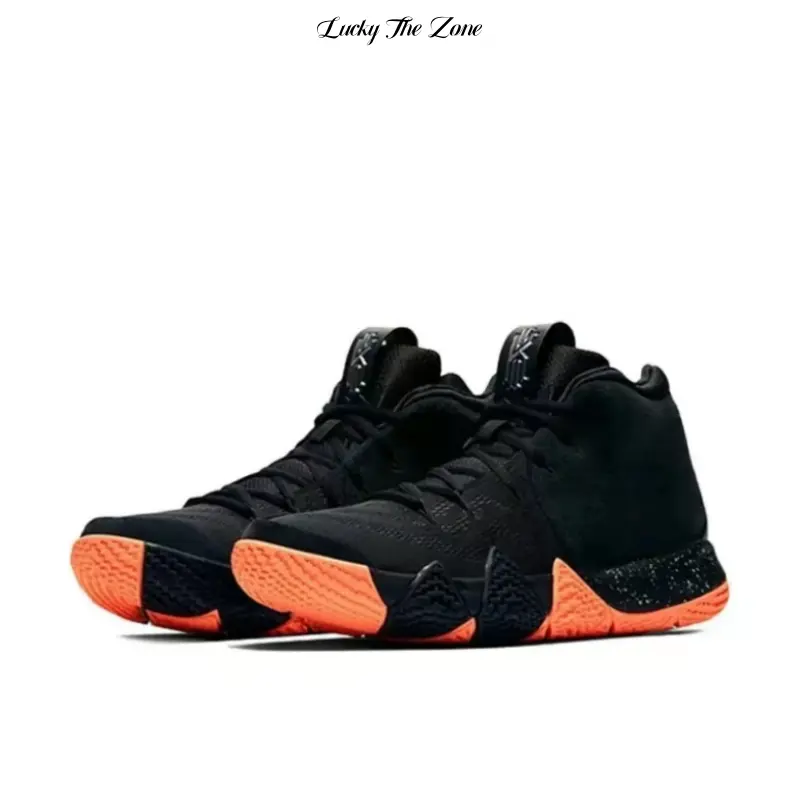 kyrie 4 Support stability,Vintage Multifunctional Basketball Shoes Black Silver Orange