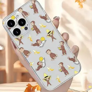 Cartoon Monkey Pattern Phone Case, Decorative smartphone protector, Anti-drop Cellphone Protective Case, Total Protective Shockproof Mobile Phone Cover, Accessories for iPhone