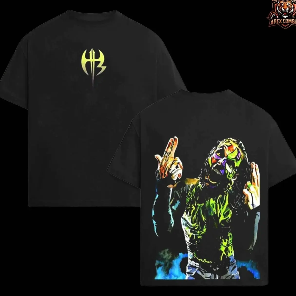 Jeff Hardy Hardy Boyz WWE Vintage Graphic T Shirt Premium 100% Cotton Neon Face Paint Wrestling Tee, High Flyer Extreme Style Shirt, Alternative Streetwear Graphic Tee, Wrestling Fans Gift Unisex, WWE Event Outfit Unisex T1J