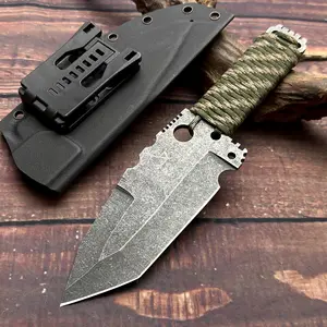Field survival straight knife, made of high-quality steel with a straight blade, an essential tool for hiking and an outdoor camping tool