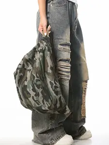 Simple and casual one-shoulder travel essential tote bag, outdoor leisure fashion trend  versatile, niche design  versatile camouflage distressed shoulder bag, suitable for daily commuting, shopping, etc. Stylish Bag, Chic Bag