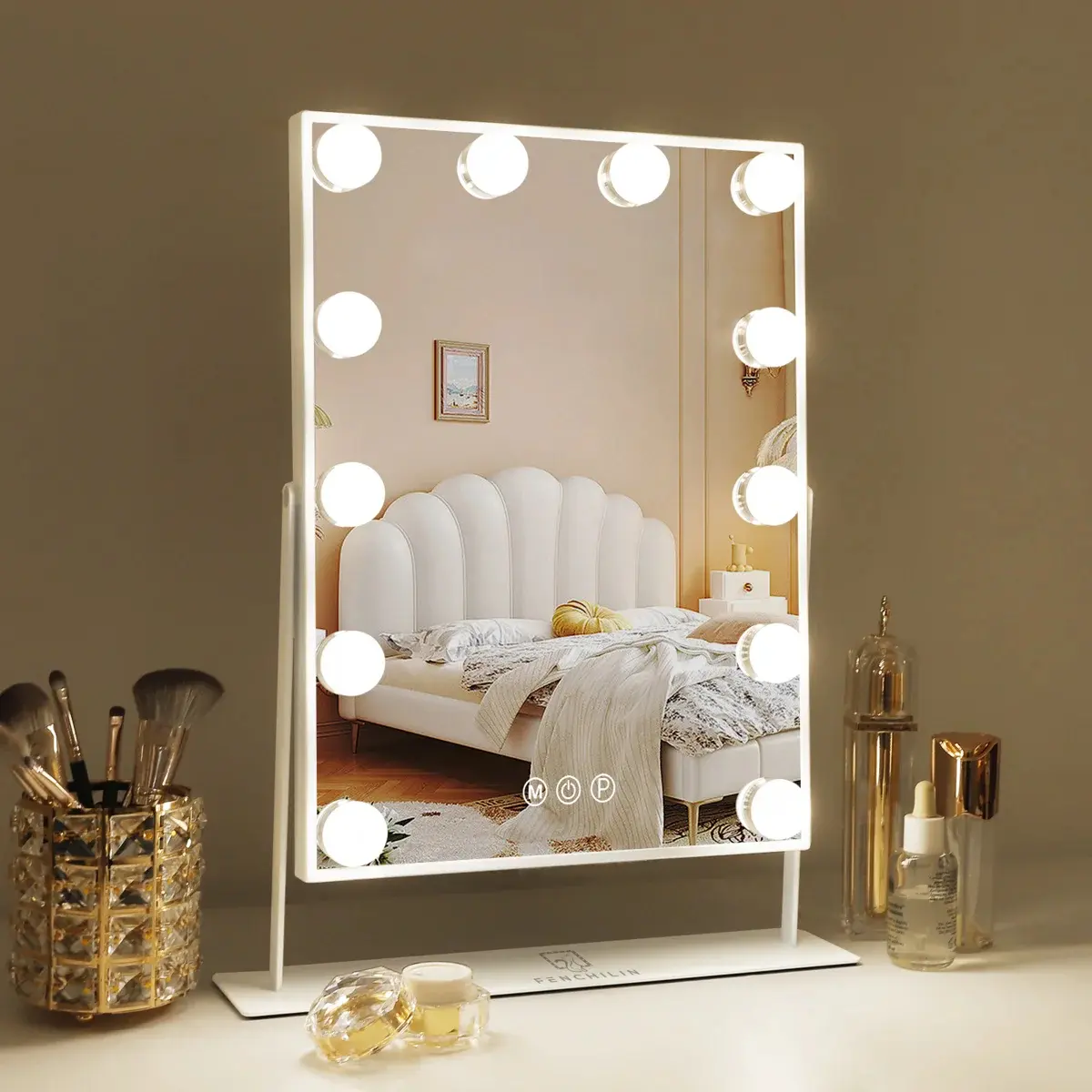 VANITII Khiran Rectangle LED Metal Mirror