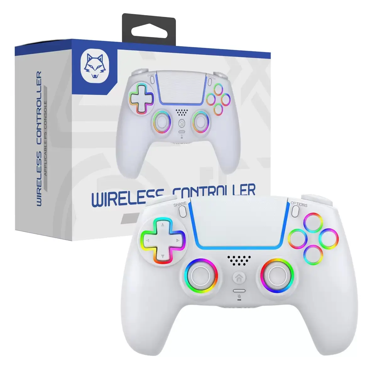 Upgrade Wireless RGB Gaming Controller for PS5 Series & PC Gamers - Hall Effect Linear Triggers,Macro Remapping Back Buttons, Turbo Function,1000 mAh Lithium lon Battery, 6-Axis Gyro,Vibration, 3.5mm Aux Jack, Accessories