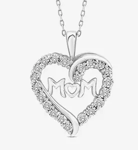 Elegant sterling silver pendant with genuine diamonds (1/10 CTTW). Lightweight, simple, and perfect for everyday sparkle.
