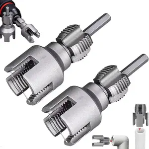 Internal & External Pipe Threading Tool, PVC Pipe Threader, Pipe Threading Tool, 1/2'' 3/4''1'' Dies Electric Drill Compatible for Home Repair (3PCS) (1/2+3/4+1）)