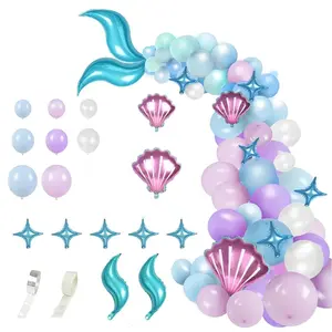 Mermaid Tail Balloon Garland Kit for Girls Birthday, Baby Shower, and Mermaid Party Decorations