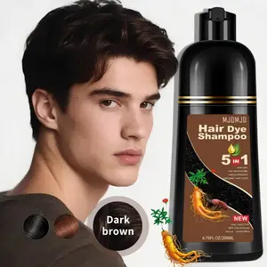 Dark Brown instant 5 in 1 Hair Color Shampoo | Herbal Extracts | 6-8 Weeks Color Hold | Instant Dye & Conditioner | Sulfate-Free & Ammonia-Free| Restores Shine & Strength| Long-Lasting Salon Results at Home| 6.76 Fl Oz