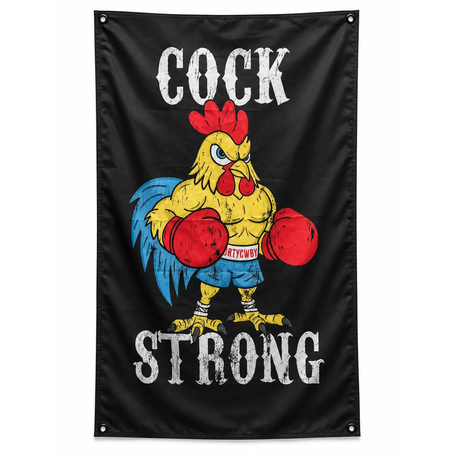 3x5ft Boxing Indoor Wall Decor Flag, Rectangular Humorous Print, Bold High-Contrast Design, Reinforced Color-Matching Grommets, Cool Dorm & Mens Room Decor Flag for Guys