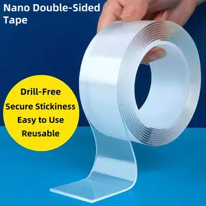 Double Sided Tape Heavy Duty(6.65FT), Nano Double Sided Adhesive, Clear Mounting Tape & Picture Hanging Strips