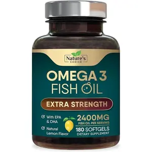 Triple Strength Omega 3 Fish Oil Supplement, EPA, DHA Fish Oil Omega 3 Support