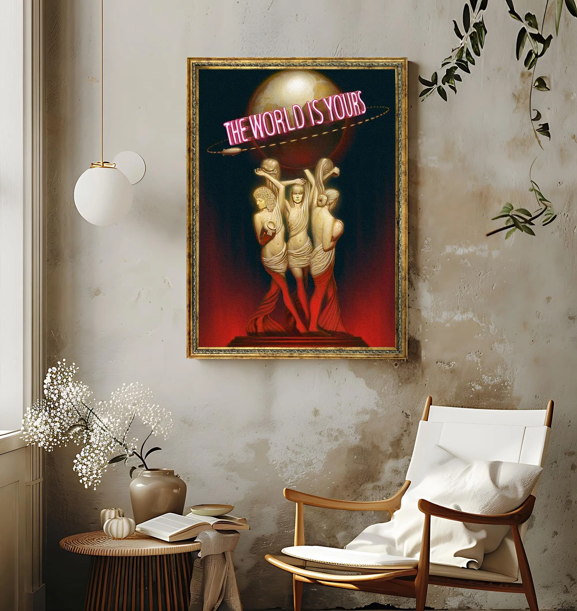 Scarface Standbeeld The World Is Yours  Poster Unframed  , Iconic Movie Poster Unframed  Art, Scarface Wall Decor, Al Pacino Movie Art, Retro Pop Art