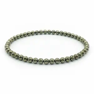 Pyrite Stretch Bracelet 4mm – Wealth, Confidence &amp; Protection