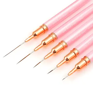 Nail Art Liner Brushes, 5count Painting Nail Art Brush Set Nail Dotting Drawing Tool for Long Lines, Thin Details, Fine Drawing Sizes 4/8/12/20/25mm