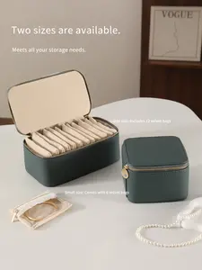 Portable Jewelry Box, Velvet Jewellery Storage Bag, Travel Organizer, PU Leather Case, Oxidation Resistant, Perfect Gift for Birthdays