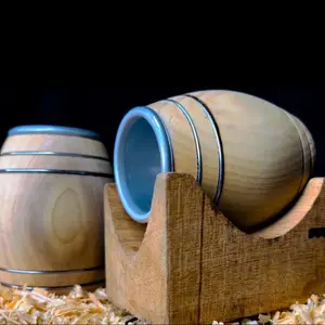 2  3oz Barrel Shot Handmade Thermal Wood Engraving - Personalized Gift, Unique Western Design, Ideal for Drinkware & Mugs Wooden Jugs gift shop special