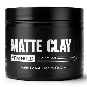 Men's Hair Styling Clay Firm Hold Matte Finish 120g Water Based Gel for All Hair Types Adds Volume Texture No Shine Haircare