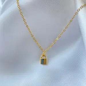 Padlock Pendant Necklace 18K Gold Plated