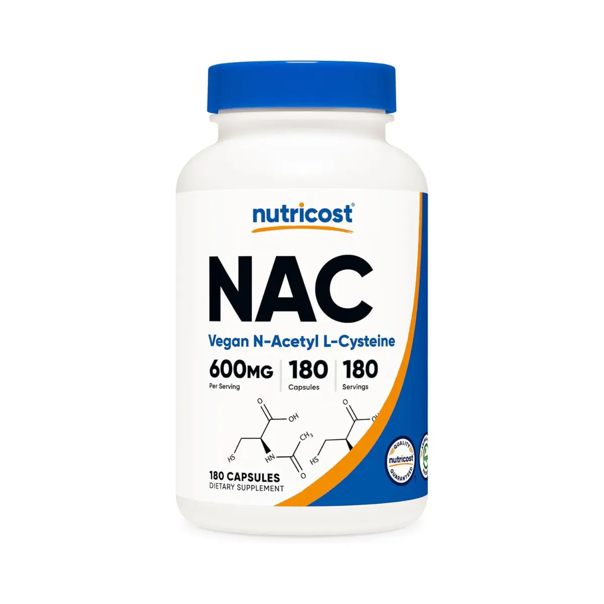 Nutricost N-Acetyl L-Cysteine (NAC) 600mg, 180 Capsules - Non-GMO, Gluten Free Nutricost N-Acetyl L-Cysteine (NAC) 600mg, 180 Capsules - Non-GMO, Gluten Free