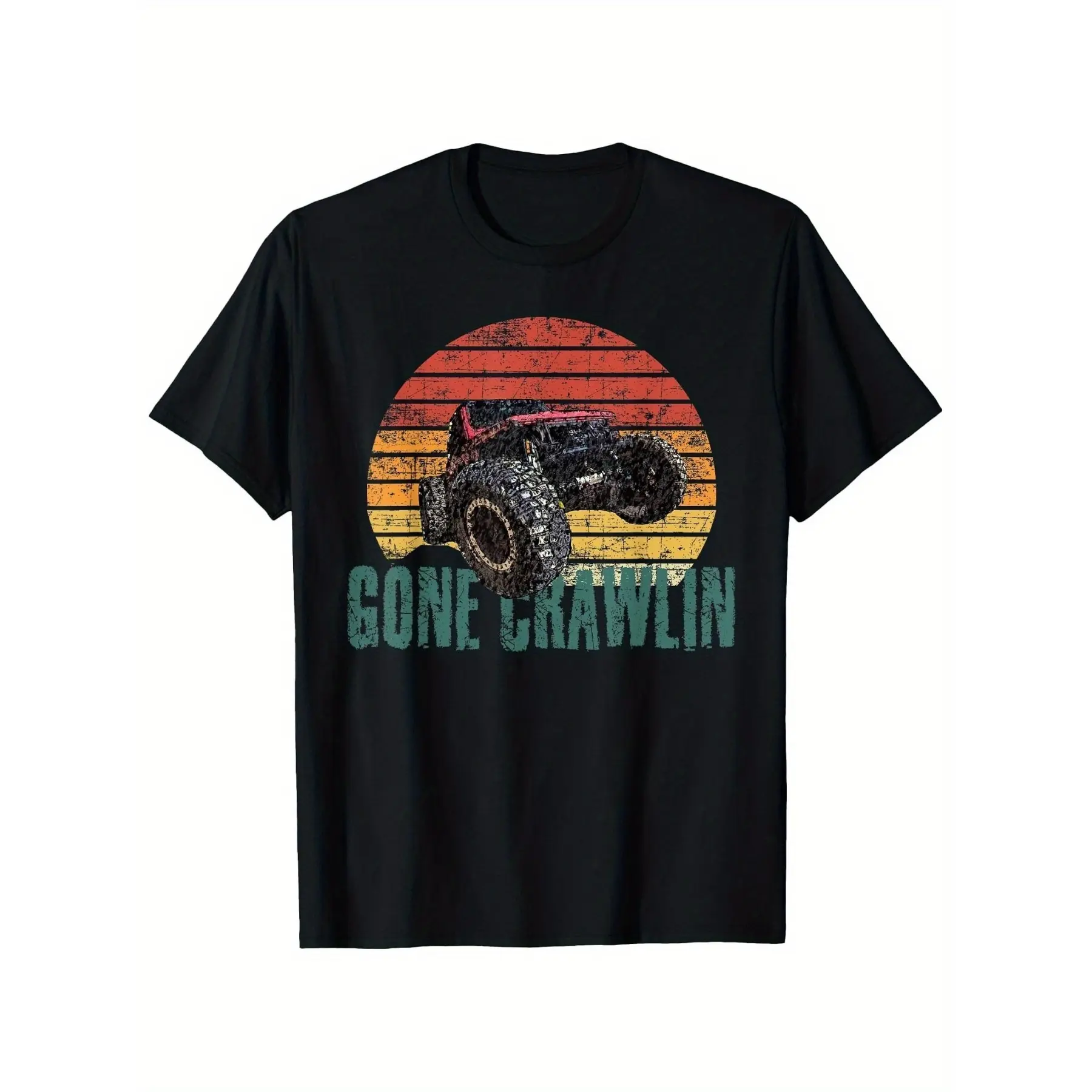 Men'S Retro Rock Crawler Off-Road Vehicle  Gone Cr unisex soft cotton short sleeve t shirt, vintage graphic casual tee for men women teens, perfect birthday holiday gift for camping travel gym daily street  wear
