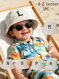 Infant Fisherman Hat A-Z Letters, Unisex Sun Protection Cap for Kids Outdoor Panama Hat Sun Bonnets, Suitable for Babies 0-2 Years Old