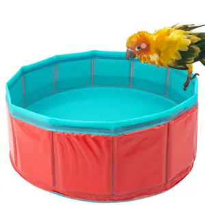 Conure Bathtub for Outdoor, Portable Parrot Bath Tub for Traver, Easy to Store and Carrier, Bird Pool Bathing Tub for Small to Large Birds African Grey Conure Lovebird Parakeet