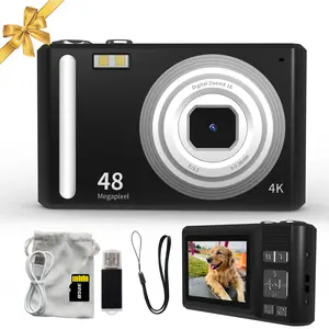 ATEYA 4K UHD and 48MP Digital Cameras with SD Card, 16X Zoom, 11 Photo Modes, Portable Mini for Students, Point and Camera Digital for Gifts . baby Pink, White,Black,Micro sd card,HD Vlogging Camera Compact Flash