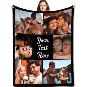 Click “Shop Chat”, Send Photos, Custom Photo Blanket with Text, Fast Next Day Shipping, Personalized Pictures Flannel Throw, Blanket for Husband, Wife, Boyfriend, Girlfriend, Perfect Valentine's Day, Birthday, Mother's Day Gift
