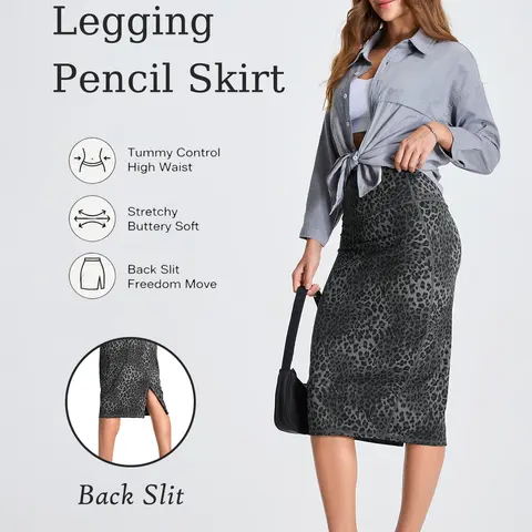 THE GYM PEOPLE Women's High Waisted Tummy Control Stretchy Bodycon Midi Pencil Skirt - Shape Wear with Back Slit, Sporty Chic Women's Fashion Work Clothes for Business, Sports Outdoor Bottom, High Waisted Skirt, Skirts