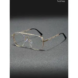 2026 New Men's Business - Style Metal Frame Eyeglasses, Classic Tortoise - Accent Top Bar Detail Eyeglasses for Daily Office Wear, Fashion Accessories for Social Occasions