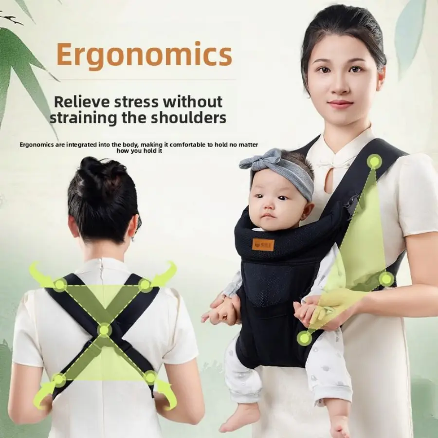 Ergonomic Baby Carrier - Light Weight, Adjustable, Breathable, 7-44 lbs Capacity, Effortless to Put On, Enhanced Lumbar Support, Foldable Detachable Head Support, Ideal for Hands-Free Parenting (Infant to Toddler)