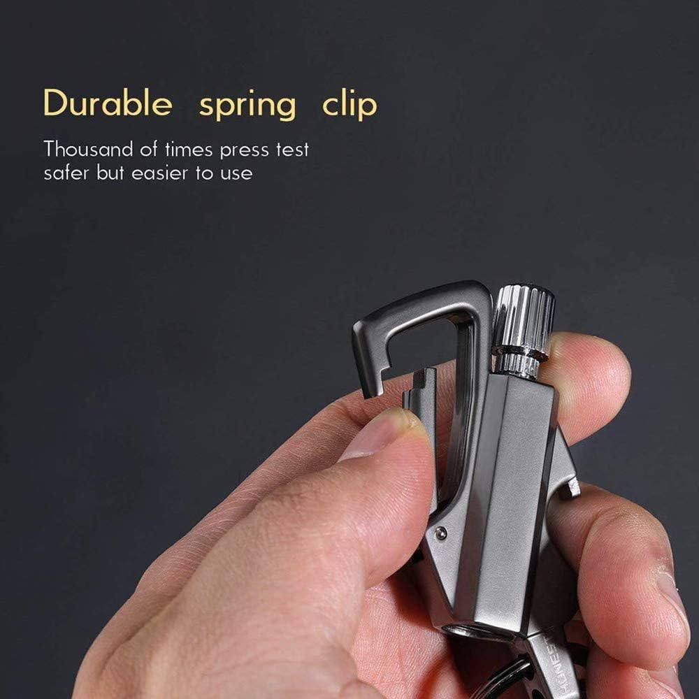 All-Metal Multi-Functional Tool Lighter Keychain Portable Lighter (Not include Fuel) Waterproof Reusable Multifunctional 3-in-1 keychain Bottle Opener, Stores keys, Durable for Travel Outdoor Activities Camping Parties Creative Gift for Both Men Women