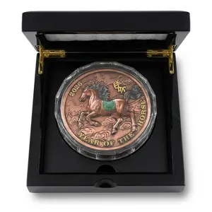 YEAR OF THE HORSE ULTRA HIGH RELIEF COPPER KILO IN BOX
