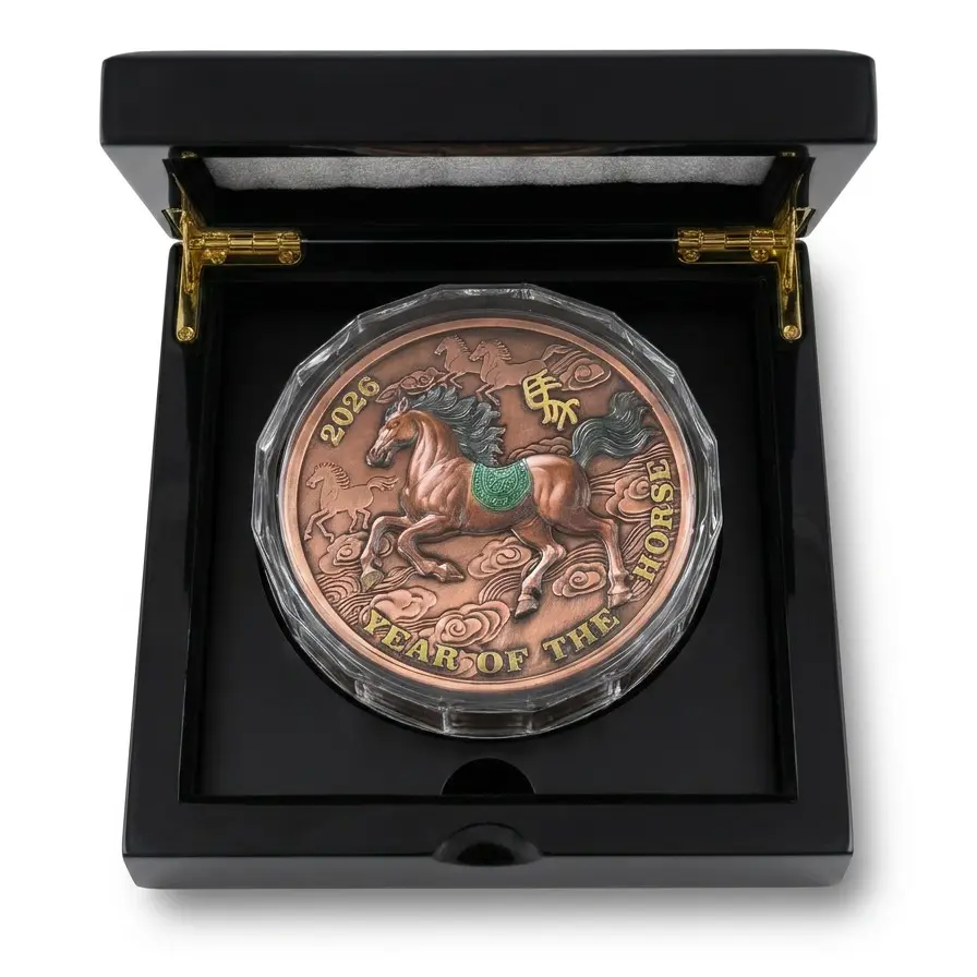 YEAR OF THE HORSE ULTRA HIGH RELIEF COPPER KILO IN BOX