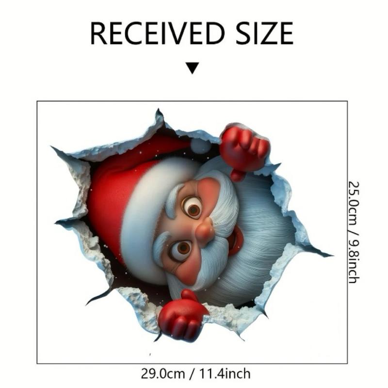Funny Christmas Character Wall Sticker(3PCS)– Self-Adhesive Waterproof Holiday Decoration, Easy to Apply and Remove, Festive Wall Decor  – Perfect Gift Idea for a Warm Christmas Atmosphere!